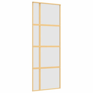 Porta Scorrevole Dorata 76x205 Vetro Smerigliato ESG Alluminio 155193