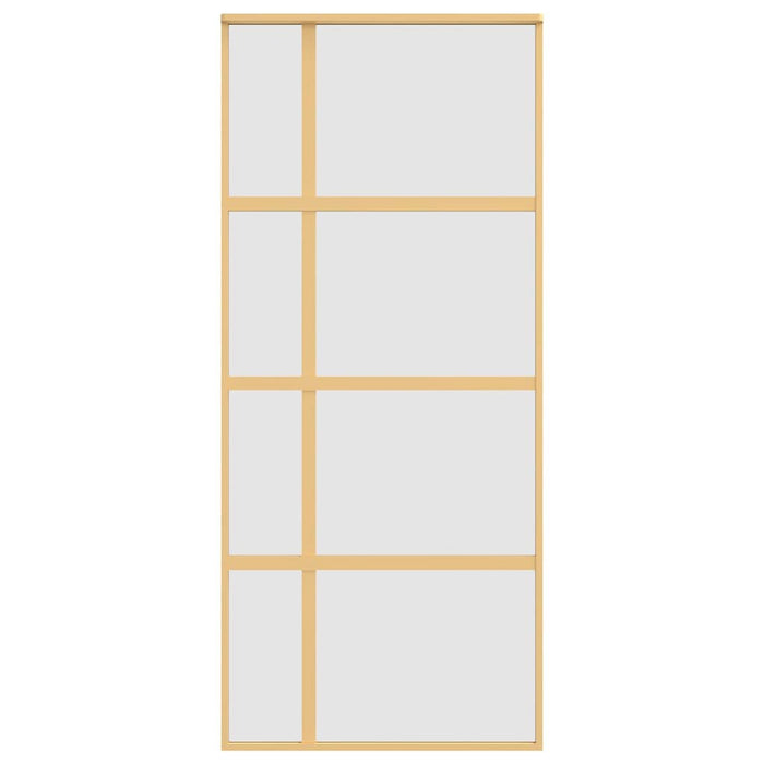 Porta Scorrevole Dorata 90x205 Vetro Smerigliato ESG Alluminio 155194