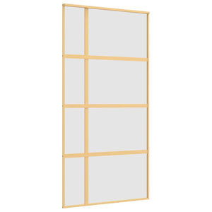 Porta Scorrevole Oro 102,5x205 Vetro Smerigliato ESG Alluminio 155195