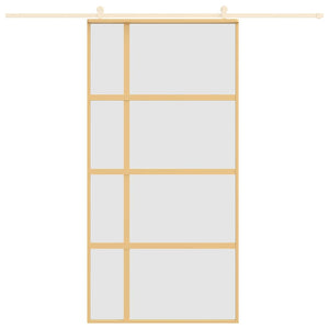 Porta Scorrevole Oro 102,5x205 Vetro Smerigliato ESG Alluminio 155195