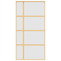 Porta Scorrevole Oro 102,5x205 Vetro Smerigliato ESG Alluminio 155195