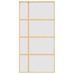 Porta Scorrevole Oro 102,5x205 Vetro Smerigliato ESG Alluminio 155195