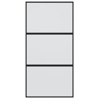 Porta Scorrevole Nera 102,5x205 cm Vetro Temperato e Alluminio