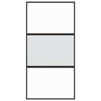 Porta Scorrevole Nera 102,5x205 cm Vetro Temperato e Alluminio 155203