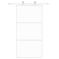 Porta Scorrevole Bianca 102,5x205cm Vetro Temperato e Alluminiocod mxl 107773