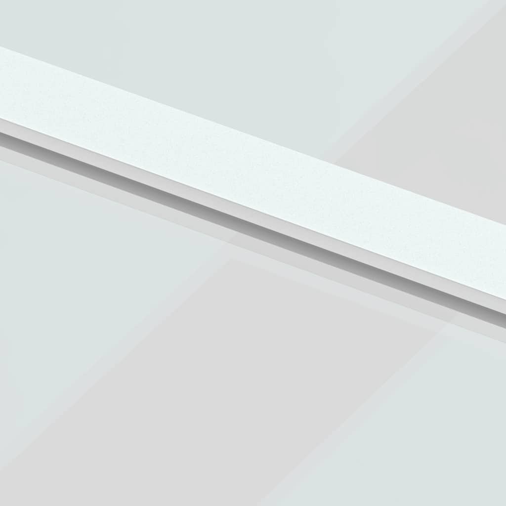 Porta Scorrevole Bianca 102,5x205cm Vetro Temperato e Alluminio 155206