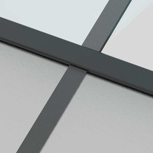 Porta Scorrevole Nera 76x205 cm in Vetro Temperato e Alluminio 155210