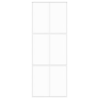 Porta Scorrevole Bianca 76x205 cm Vetro Temperato e Alluminio