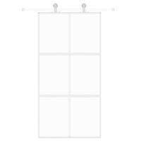 Porta Scorrevole Bianca 102,5x205cm Vetro Temperato e Alluminiocod mxl 83818