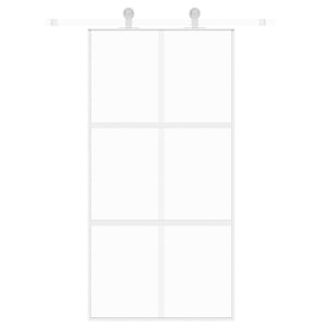 Porta Scorrevole Bianca 102,5x205cm Vetro Temperato e Alluminiocod mxl 83818