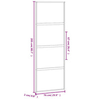 Porta Scorrevole Nera 76x205 cm in Vetro Temperato e Alluminio 155219