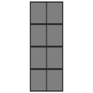 Porta Scorrevole Nera 76x205 cm in Vetro Temperato e Alluminio 155225