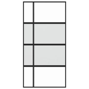 Porta Scorrevole Nera 102,5x205 cm Vetro Temperato e Alluminiocod mxl 83821