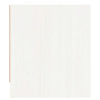 Comodino Bianco 40x31x35,5 cm in Legno Massello di Pino 836137