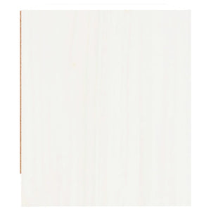 Comodino Bianco 40x31x35,5 cm in Legno Massello di Pino 836137