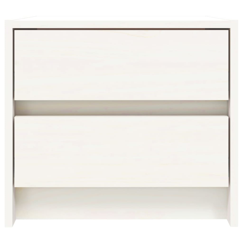 Comodini 2 pz Bianchi 40x31x35,5 cm in Legno Massello di Pino 836138