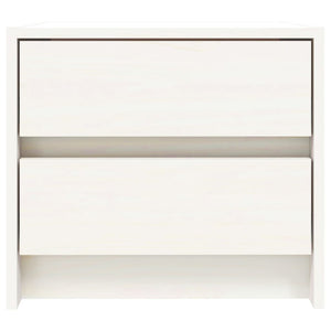 Comodini 2 pz Bianchi 40x31x35,5 cm in Legno Massello di Pino 836138