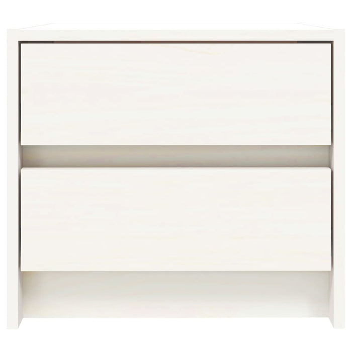 Comodini 2 pz Bianchi 40x31x35,5 cm in Legno Massello di Pino 836138