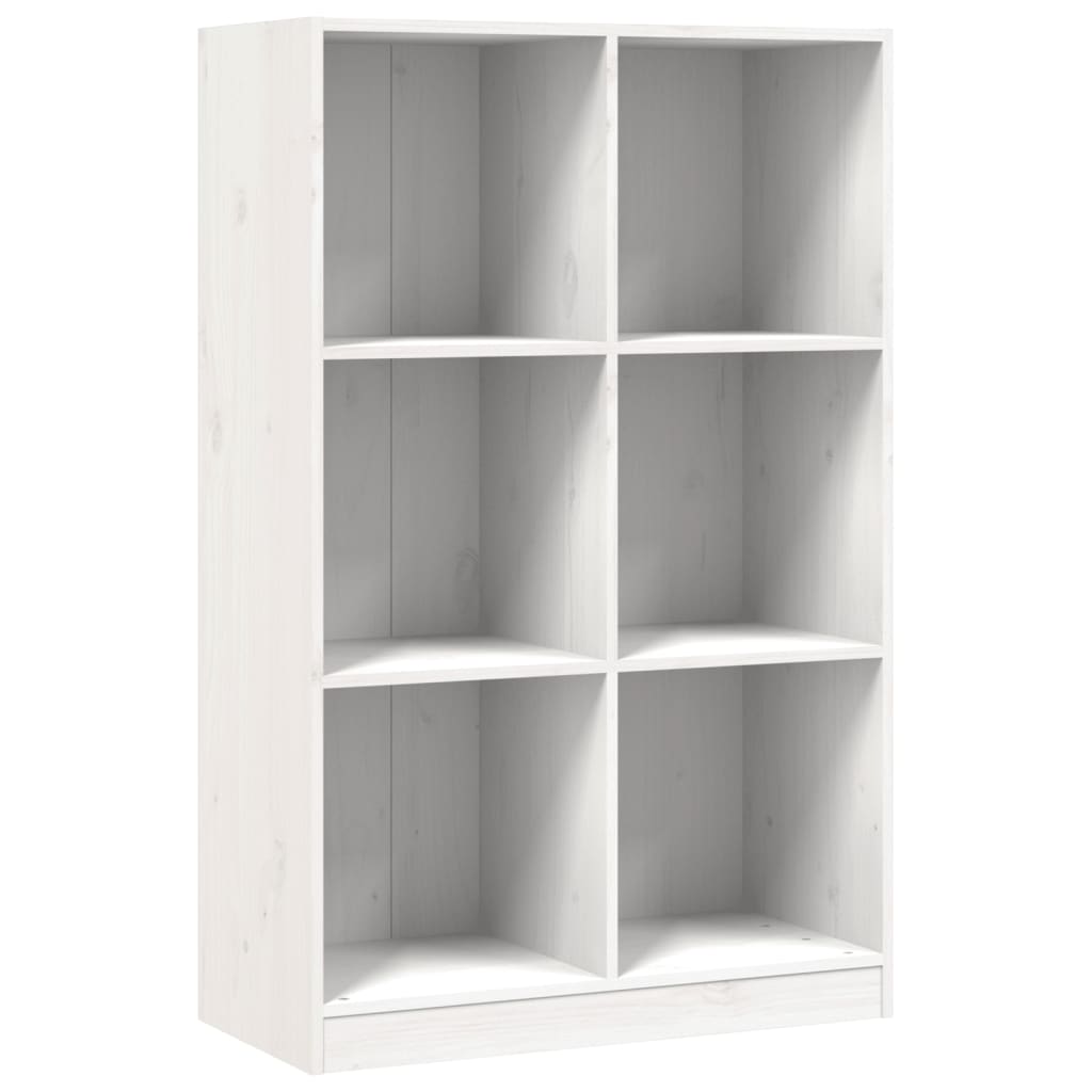 Libreria Bianca 70x33x110 cm in Legno Massello di Pino 836142