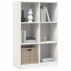 Libreria Bianca 70x33x110 cm in Legno Massello di Pino 836142