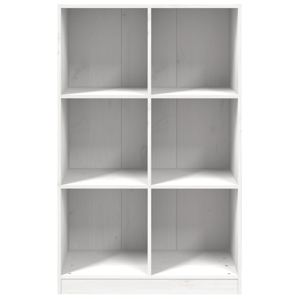 Libreria Bianca 70x33x110 cm in Legno Massello di Pino 836142