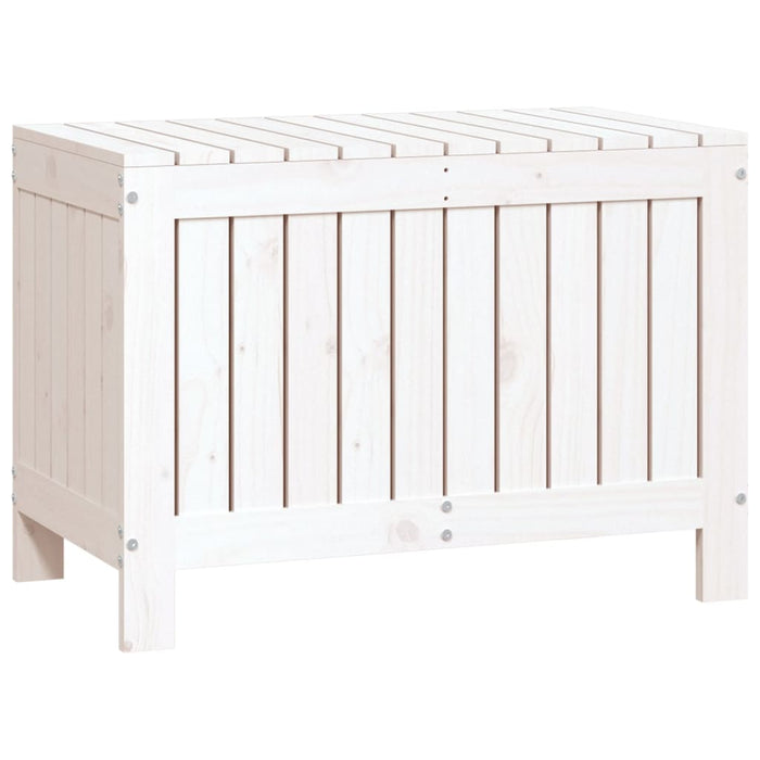 Contenitore Giardino-Cassapanche da esterno Bianco 76x42,5x54cm Legno Massello di Pino