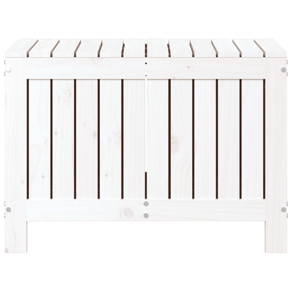 Contenitore Giardino-Cassapanche da esterno Bianco 76x42,5x54cm Legno Massello di Pino