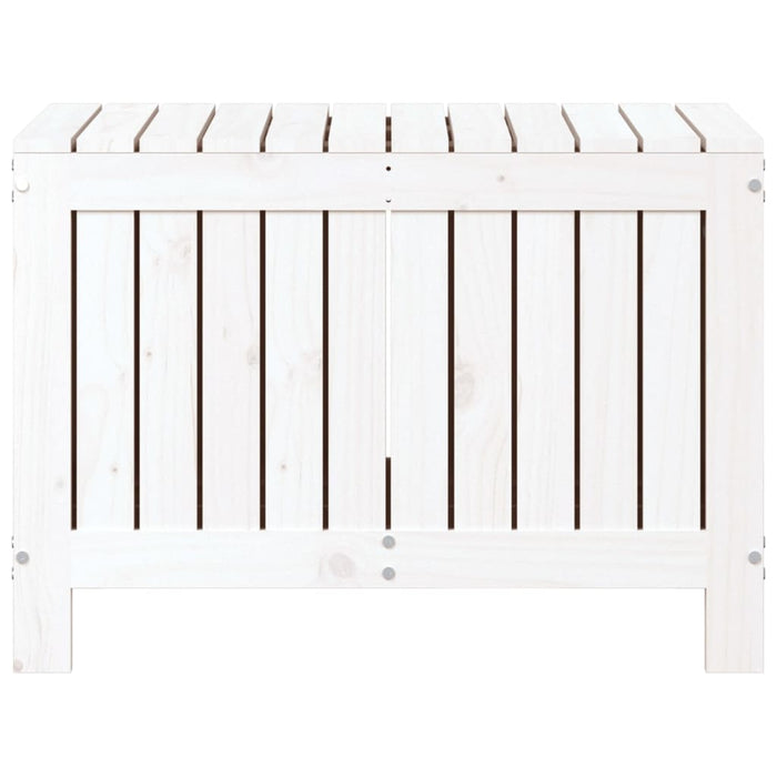 Contenitore Giardino-Cassapanche da esterno Bianco 76x42,5x54cm Legno Massello di Pino