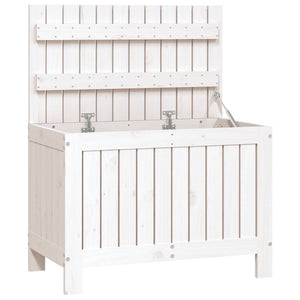 Contenitore Giardino-Cassapanche da esterno Bianco 76x42,5x54cm Legno Massello di Pino