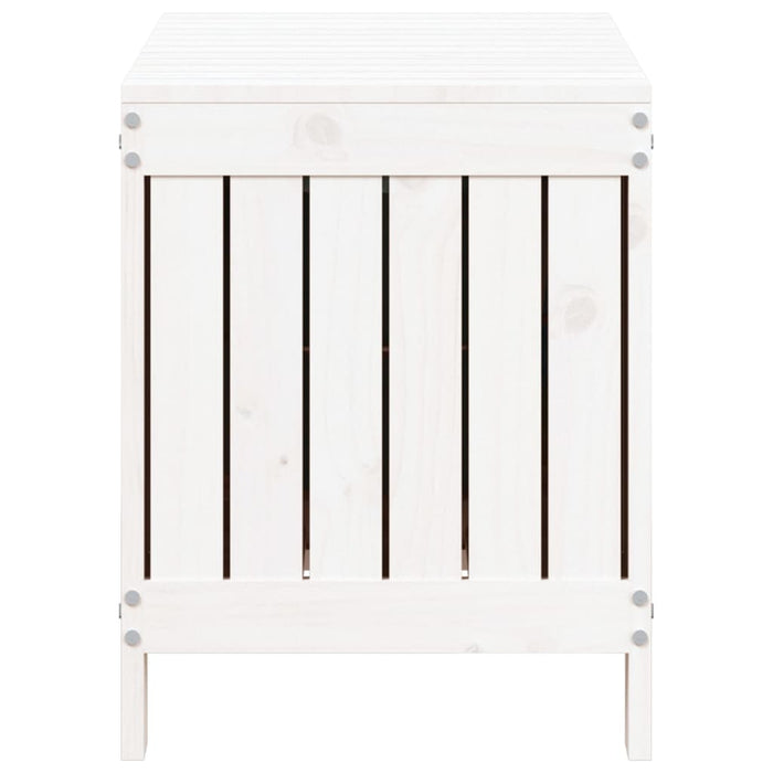 Contenitore Giardino Bianco 76x42,5x54cm Legno Massello di Pino