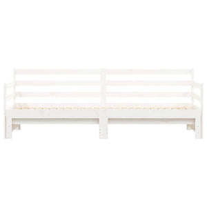 Divano Letto con Letto Estraibile Bianco 90x200cm Massello Pino 836148