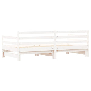 Divano Letto con Letto Estraibile Bianco 90x200cm Massello Pino 836148