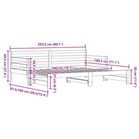 Divano Letto con Letto Estraibile Nero 90x200cm Massello Pino 836149