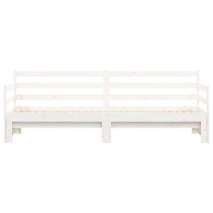 Divano Letto con Letto Estraibile Bianco 90x190cm Massello Pino 836154