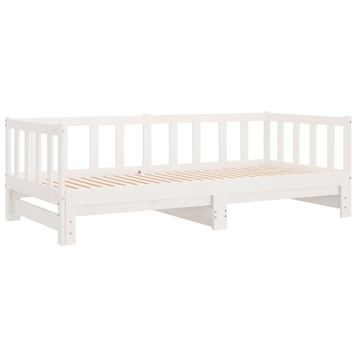 Divano Letto con Letto Estraibile-Sofa Letto-Daybed Bianco 90x200cm Massello Pino 493999