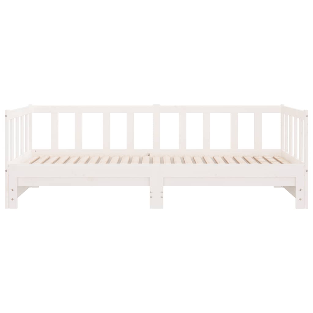 Divano Letto con Letto Estraibile-Sofa Letto-Daybed Bianco 90x200cm Massello Pino 493999