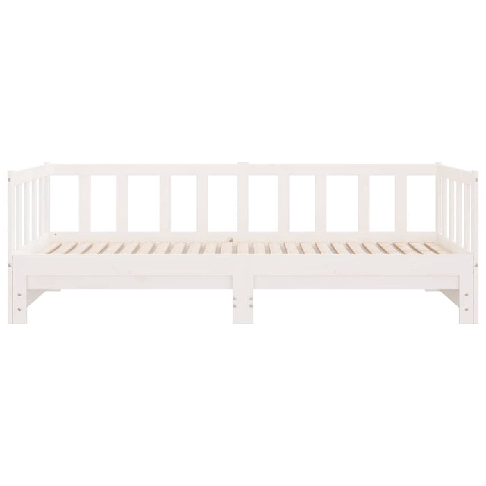 Divano Letto con Letto Estraibile-Sofa Letto-Daybed Bianco 90x200cm Massello Pino 493999