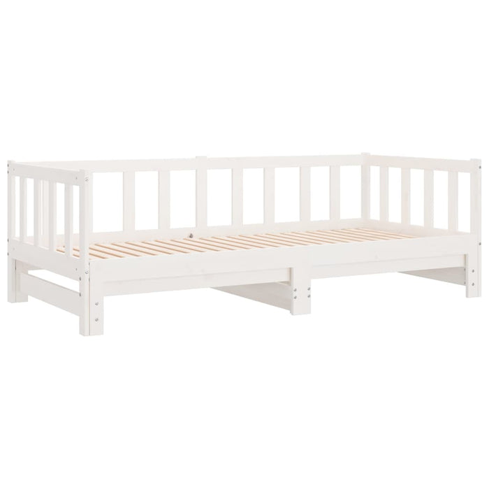 Divano Letto con Letto Estraibile-Sofa Letto-Daybed Bianco 80x200cm Massello Pino 357693