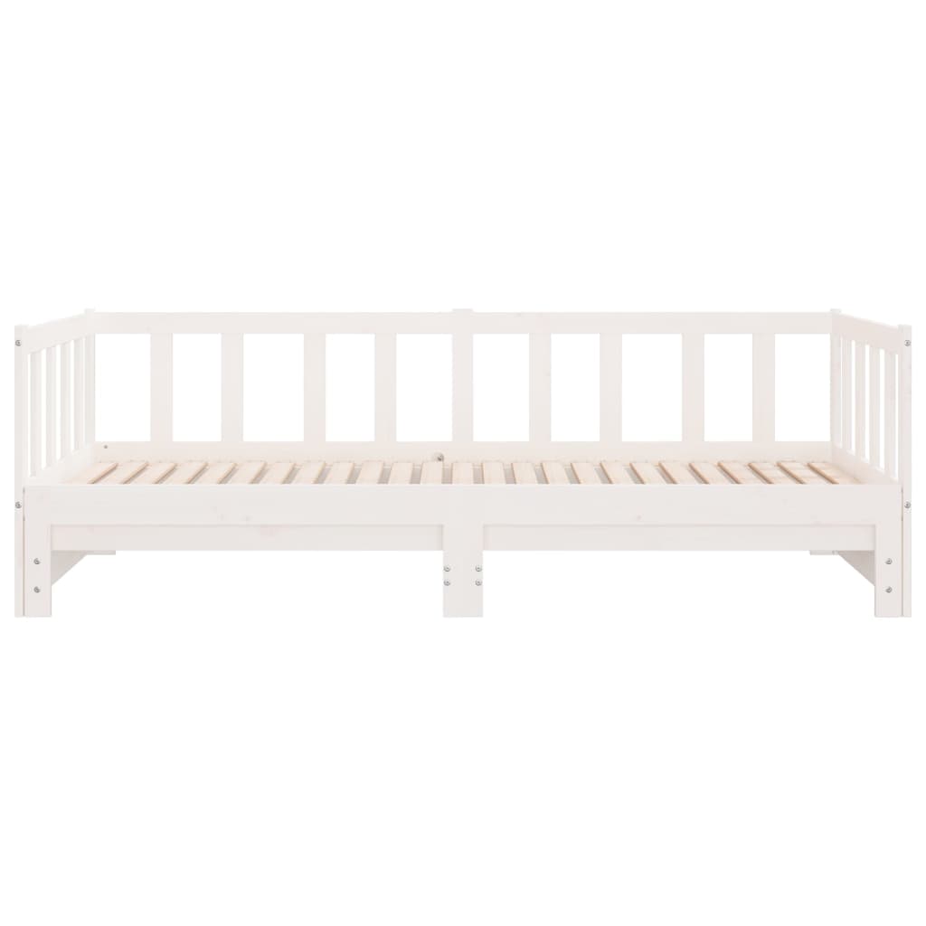 Divano Letto con Letto Estraibile-Sofa Letto-Daybed Bianco 80x200cm Massello Pino 357693