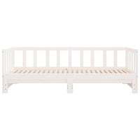 Divano Letto con Letto Estraibile-Sofa Letto-Daybed Bianco 80x200cm Massello Pino 357693