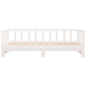 Divano Letto con Letto Estraibile-Sofa Letto-Daybed Bianco 80x200cm Massello Pino 357693