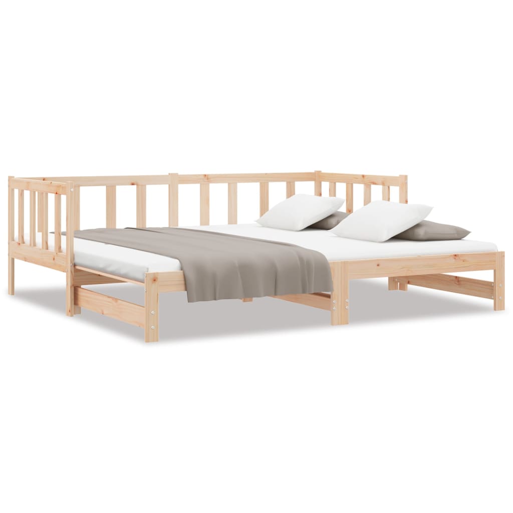 Divano Letto con Letto Estraibile 90x190 cm Legno Massello Pino