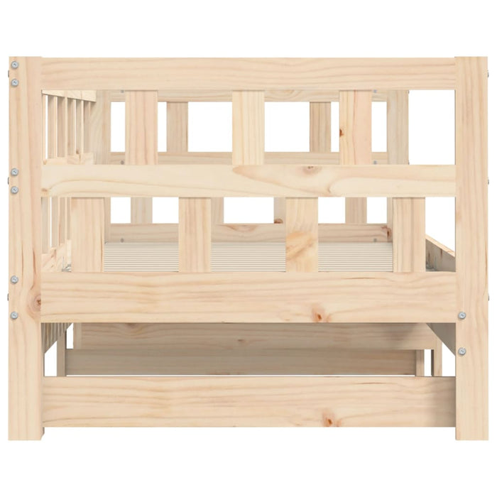 Divano Letto con Letto Estraibile 80x200cm Legno Massello Pino 836207