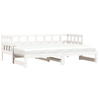Divano Letto con Letto Estraibile-Sofa Letto-Daybed Bianco 80x200cm Massello Pino 940231