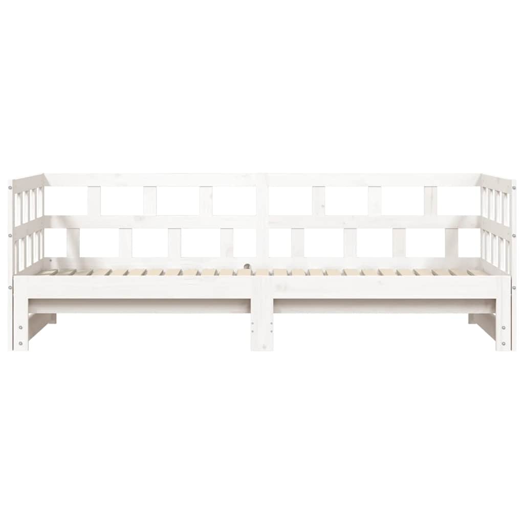 Divano Letto con Letto Estraibile-Sofa Letto-Daybed Bianco 80x200cm Massello Pino 940231