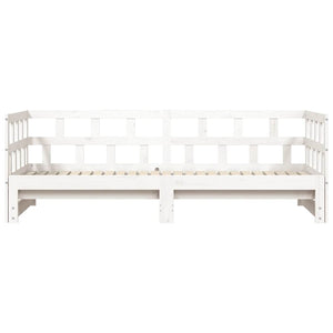 Divano Letto con Letto Estraibile-Sofa Letto-Daybed Bianco 80x200cm Massello Pino 940231