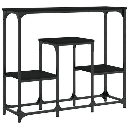Tavolino Consolle-Tavolino da soggiorno-Tavolino da Salotto Nero 89,5x28x76 cm in Legno Multistrato