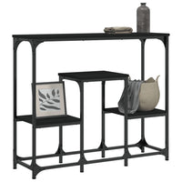 Tavolino Consolle Nero 89,5x28x76 cm in Legno Multistrato 833383