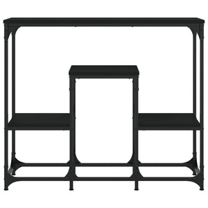 Tavolino Consolle Nero 89,5x28x76 cm in Legno Multistrato 833383