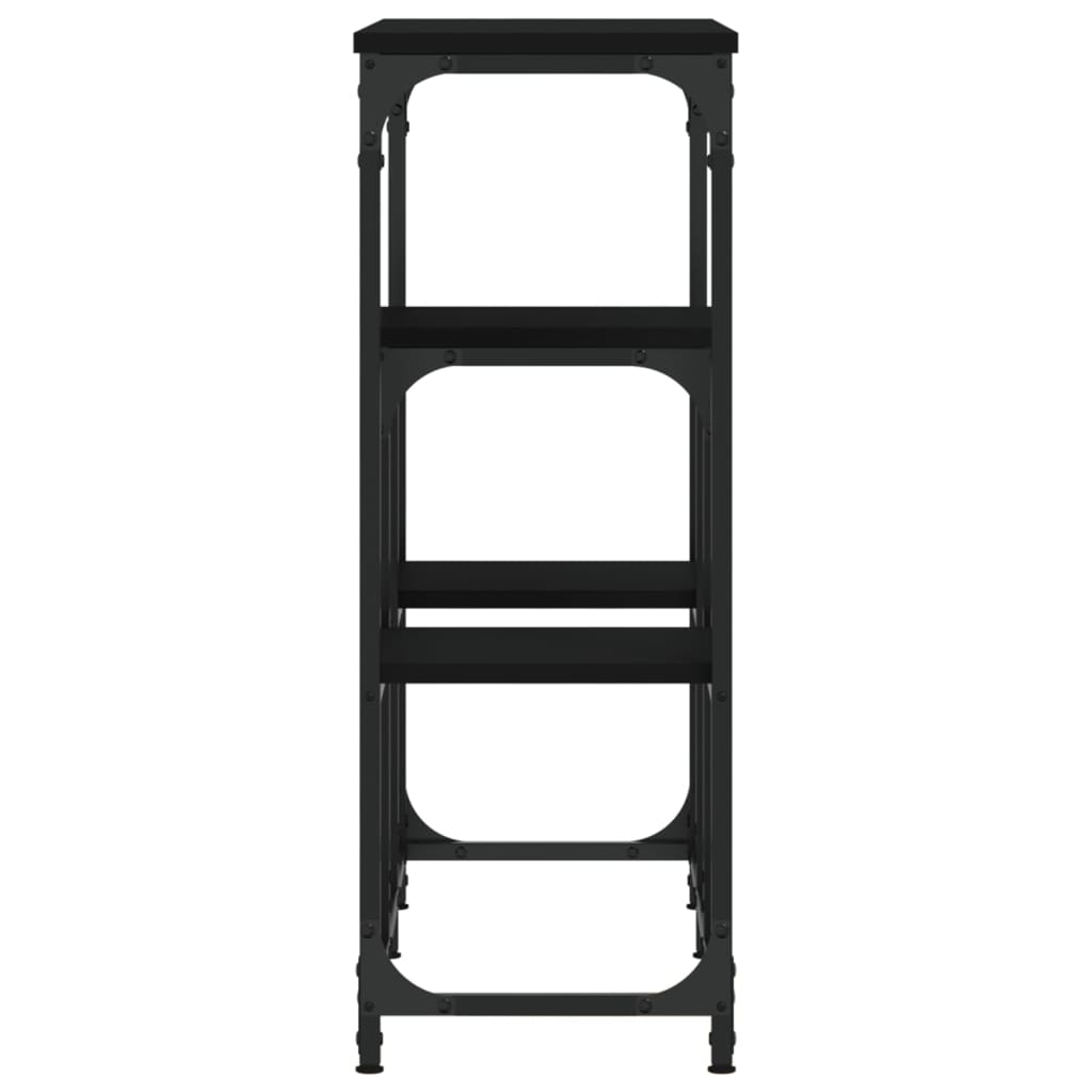 Tavolino Consolle Nero 89,5x28x76 cm in Legno Multistrato 833383